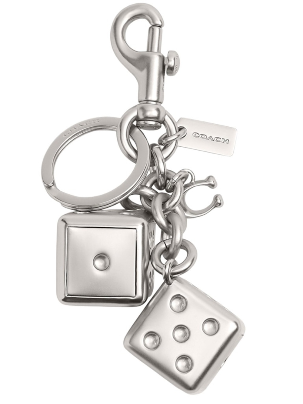 Coach Silver Dice Bag Charm/Keyring